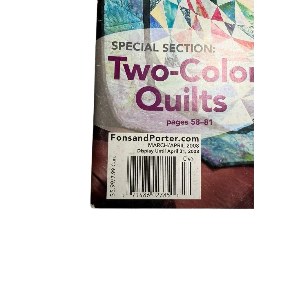Fons Porters Love of Quilting Magazine March April 2008 Two Color Quilts Pattern